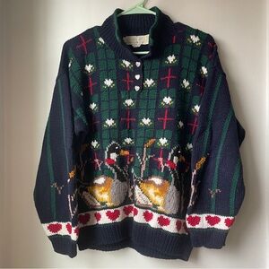 Hand knit duck sweater